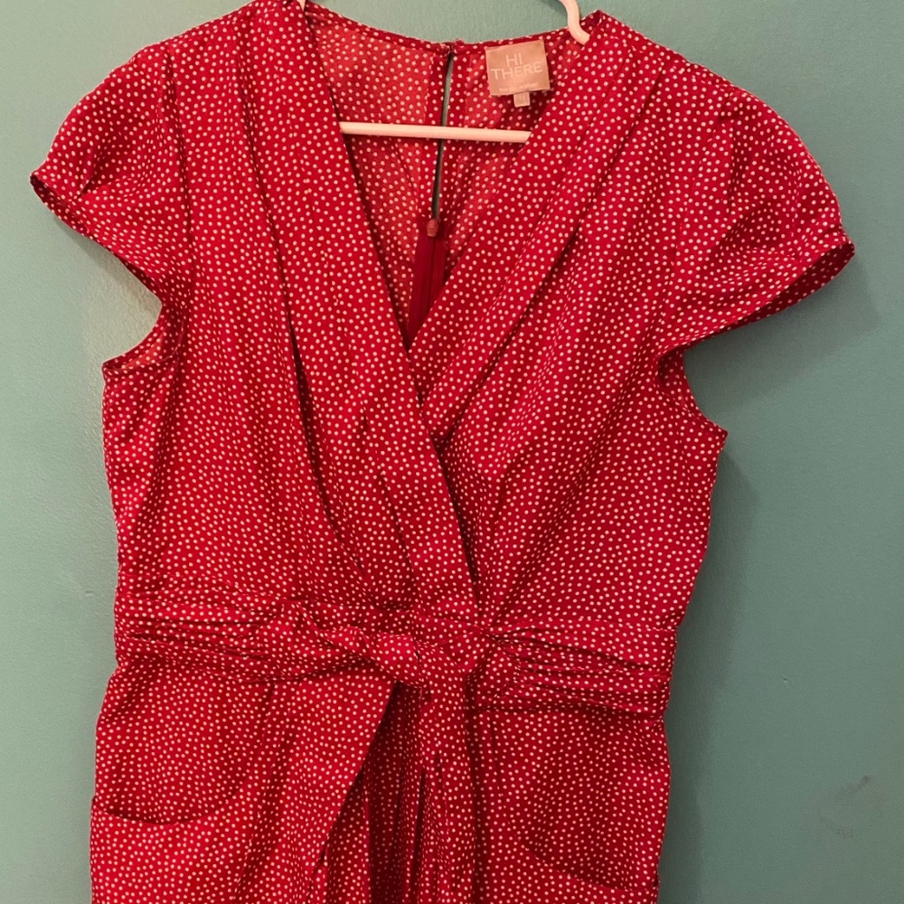 Hi There by Karen Walker Red Polka Dot Dress Sz 10